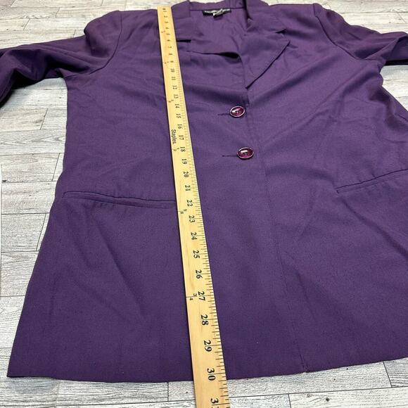 Sag Harbor | Vintage Button Down Blazer | Purple | Size: 14 - Picture 7 of 9